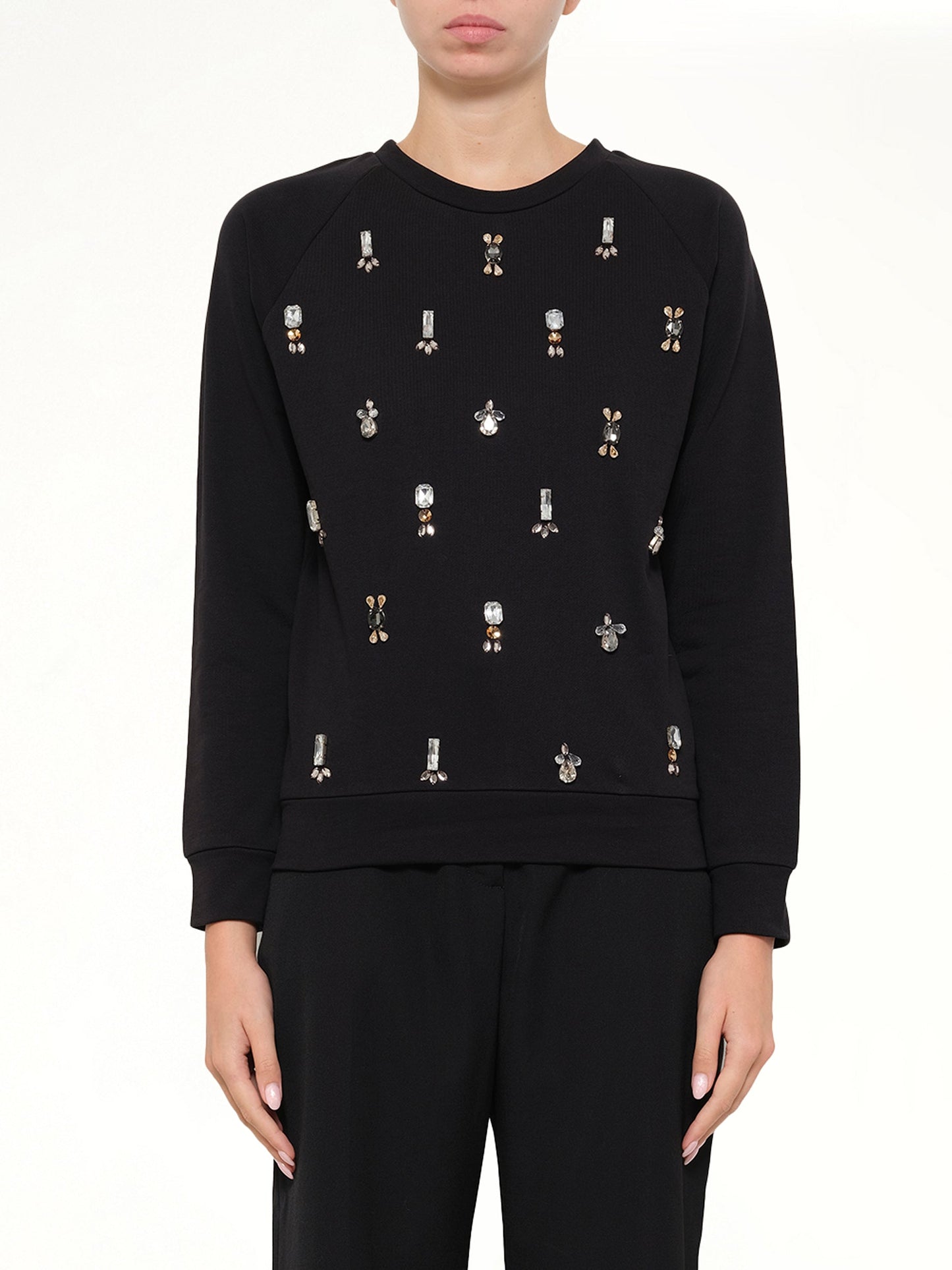 Image of Shirts. Product name - Embroidered Jersey Top in Black colour by brand - LANVIN
