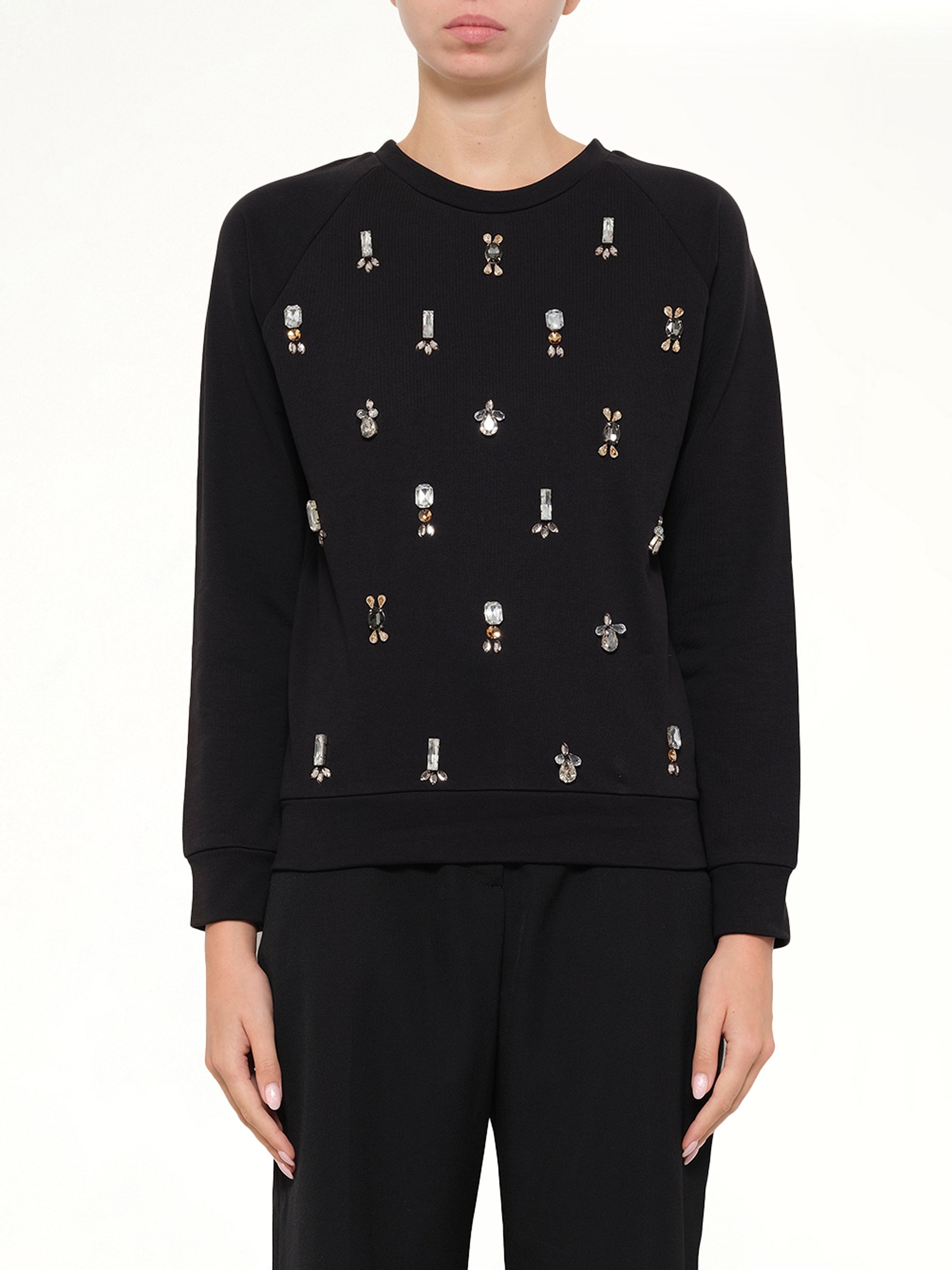 Image of Shirts. Product name - Embroidered Jersey Top in Black colour by brand - LANVIN