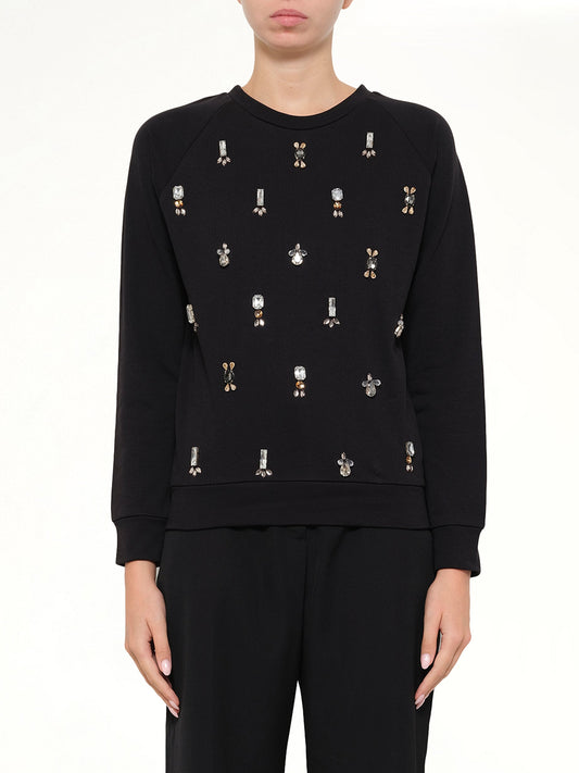 Image of Shirts. Product name - Embroidered Jersey Top in Black colour by brand - LANVIN