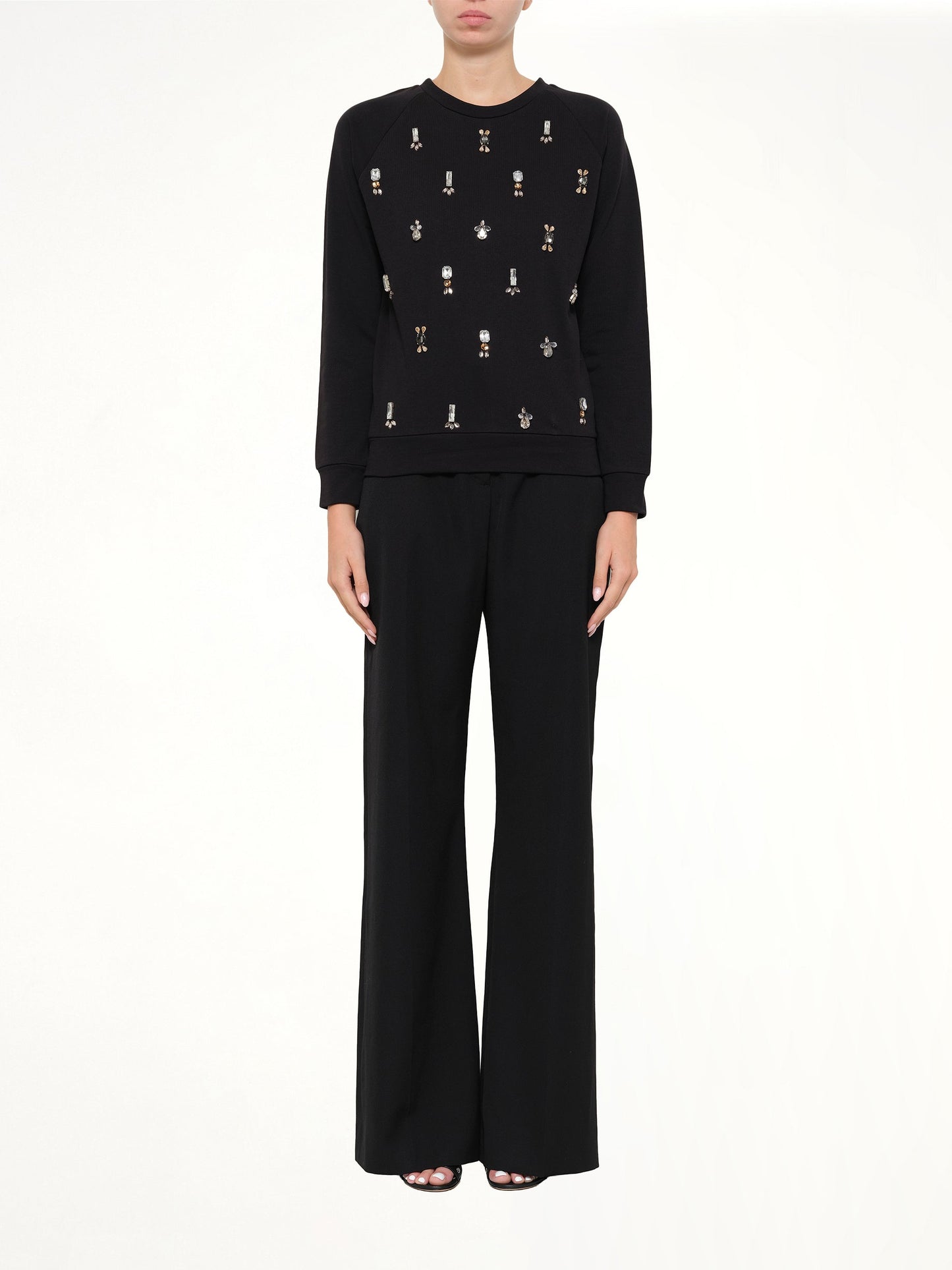 LANVIN Embroidered Jersey Top (Black)