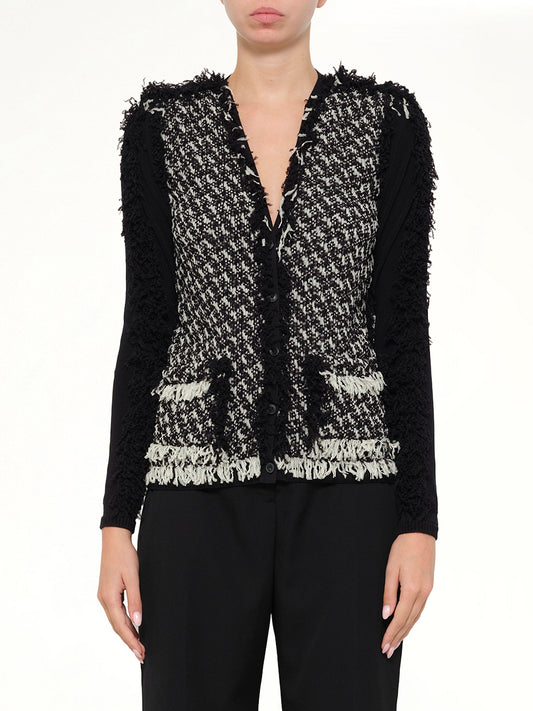 Image of Coats & Jackets. Product name - Lanvin Knitted Jacket in Black colour by brand - LANVIN