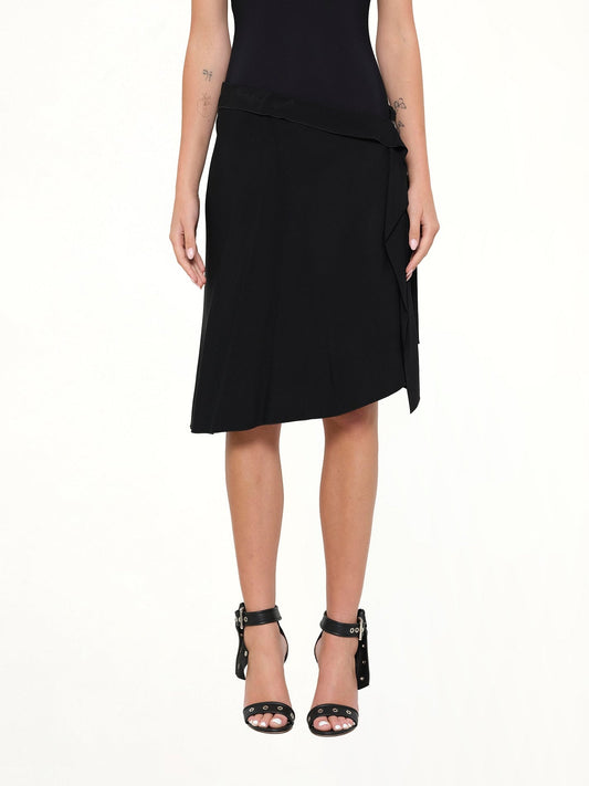 Image of a model wearing Skirts. Product name - Lanvin Skirt in Black colour by brand - LANVIN