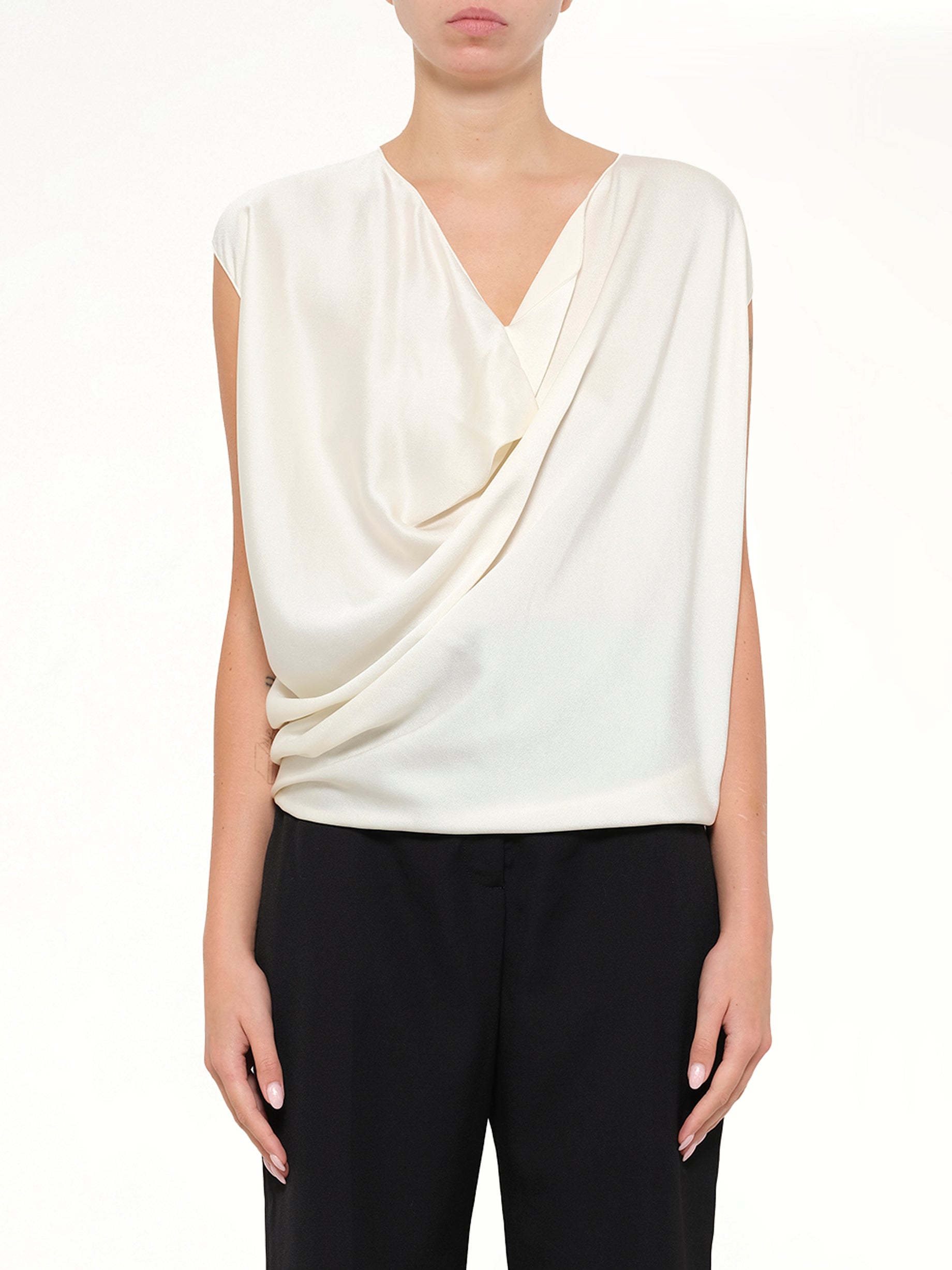 Image of Shirts. Product name - Lanvin Top in Cream colour by brand - LANVIN