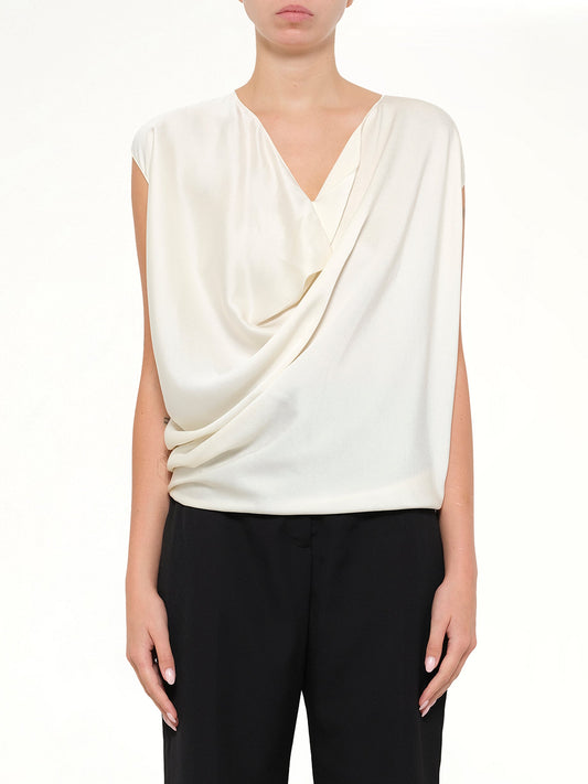 Image of Shirts. Product name - Lanvin Top in Cream colour by brand - LANVIN