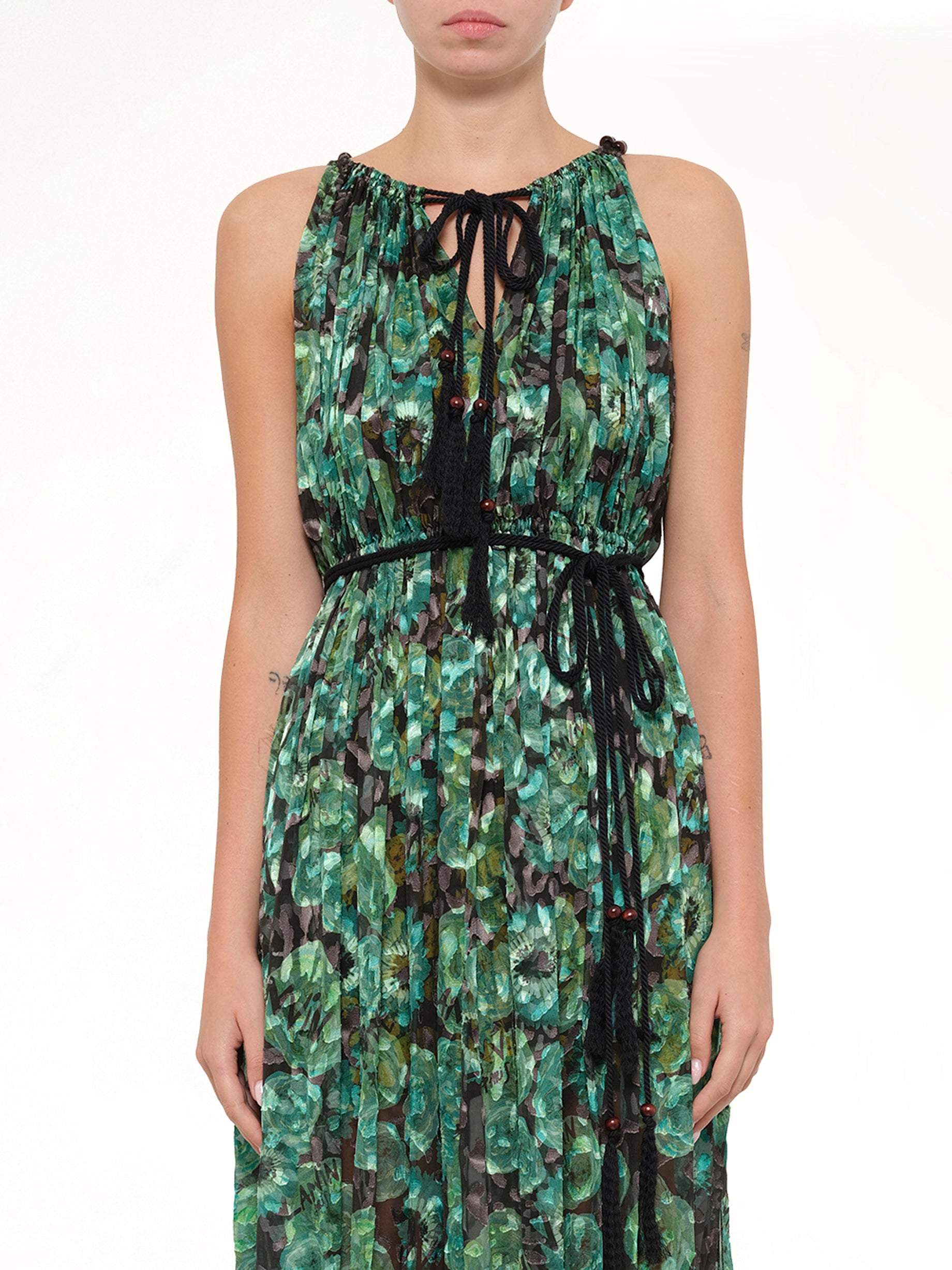 Image of Dresses. Product name - Long Dress in Emerald colour by brand - LANVIN
