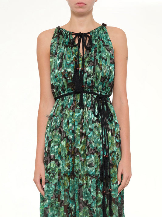 Image of Dresses. Product name - Long Dress in Emerald colour by brand - LANVIN