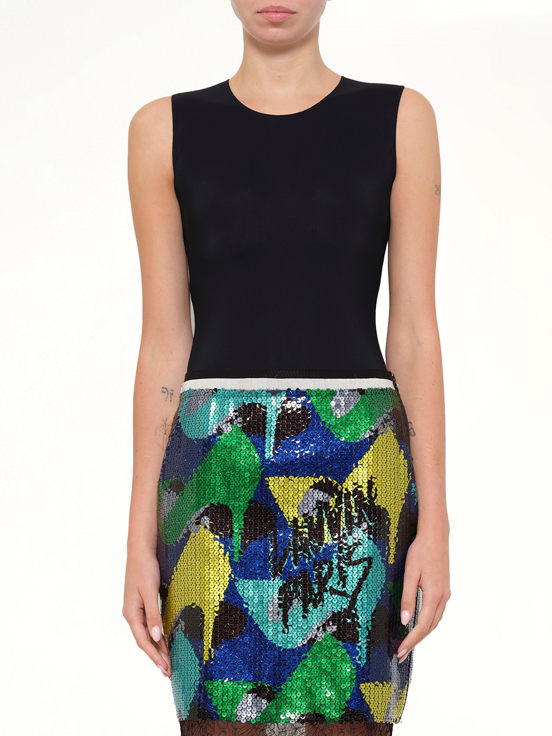 Image of a model wearing Skirts. Product name - Skirt in Ink colour by brand - LANVIN