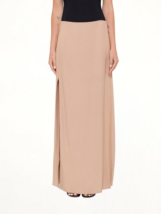 Image of a model wearing Skirts. Product name - Skirt in Nude colour by brand - LANVIN