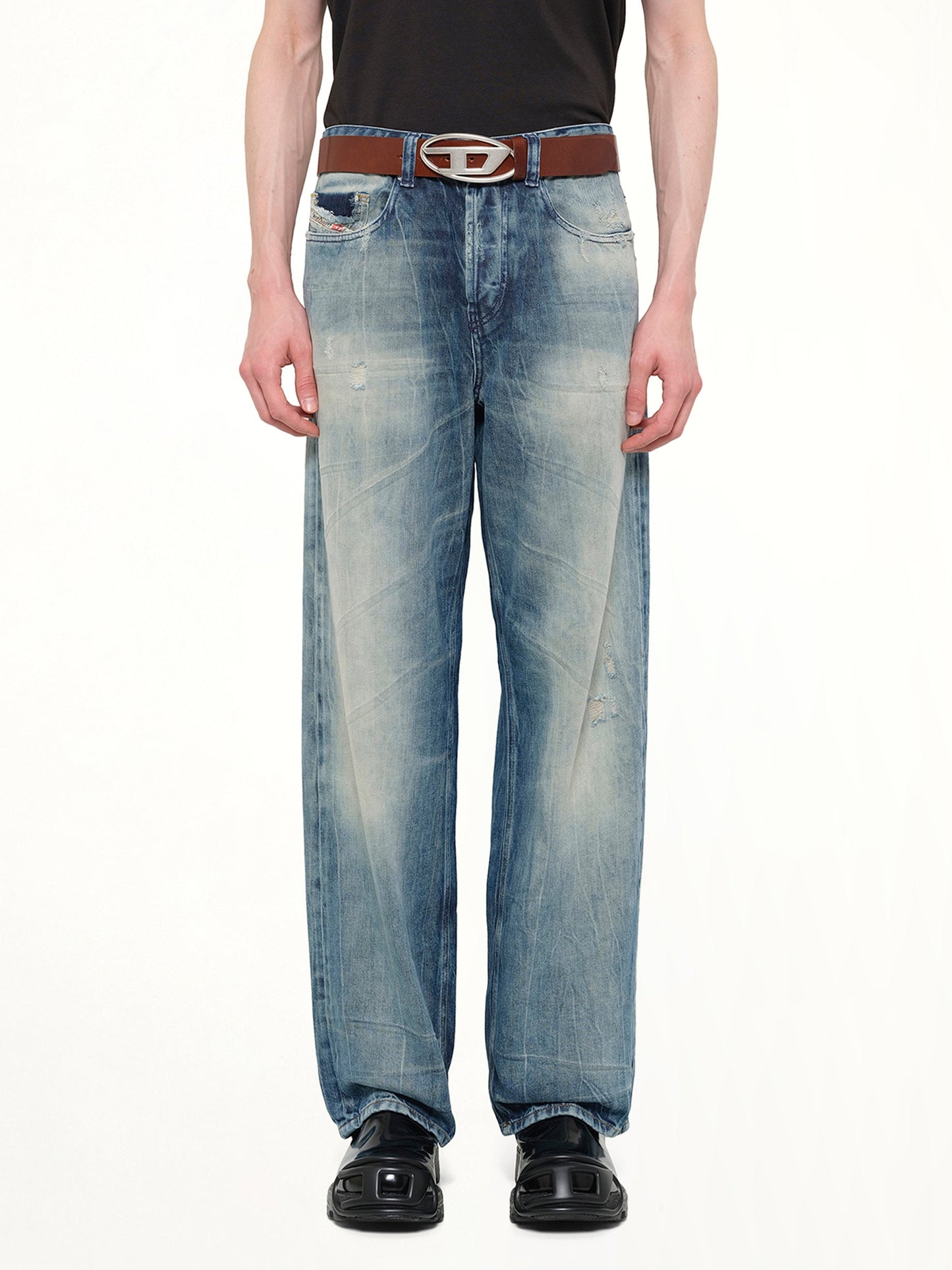 Image of Jeans. Product name - 2001 D-MACRO Jeans in Blue colour by brand - DIESEL