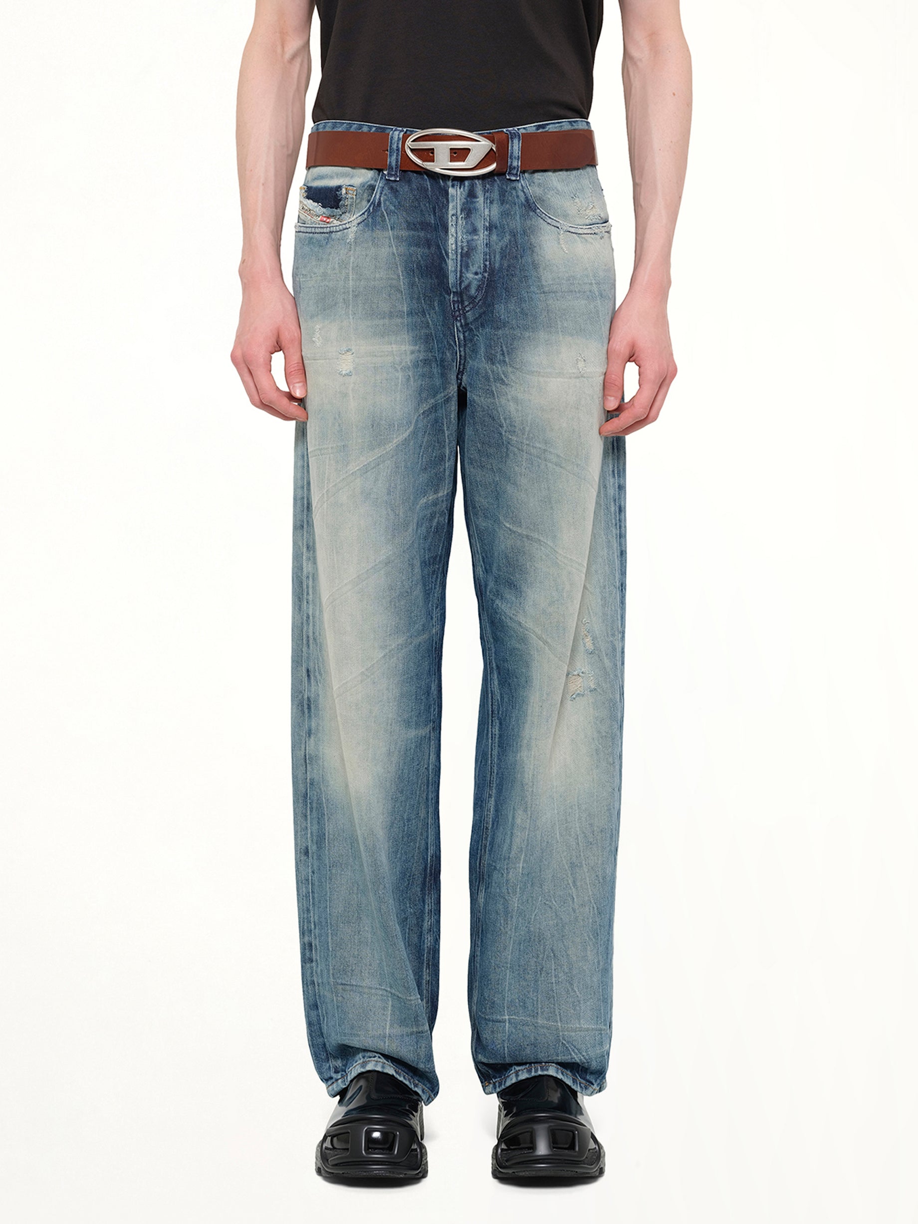 Image of Jeans. Product name - 2001 D-MACRO Jeans in Blue colour by brand - DIESEL