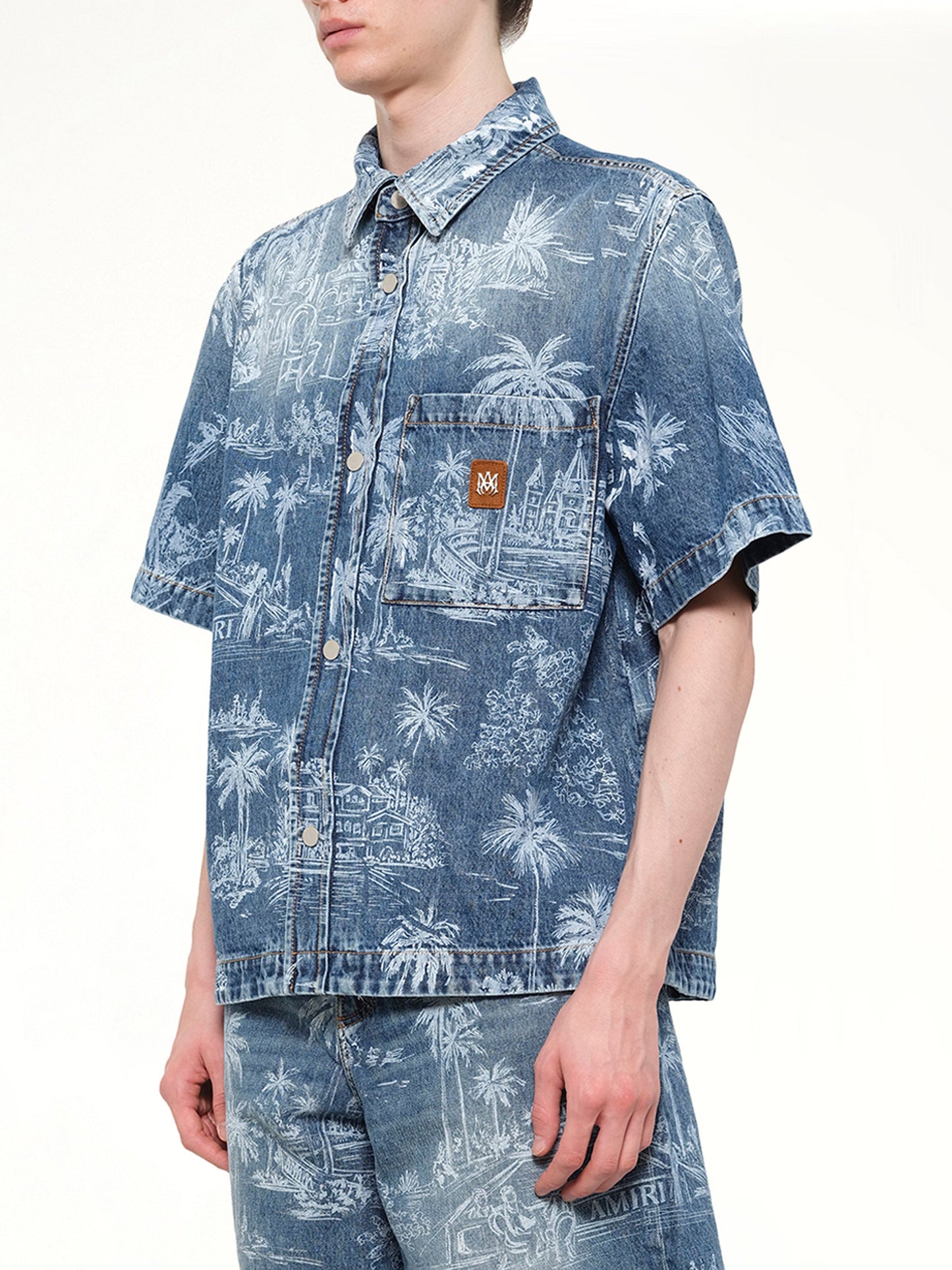 AMIRI Chateau Palms Denim Shirt (Indigo)