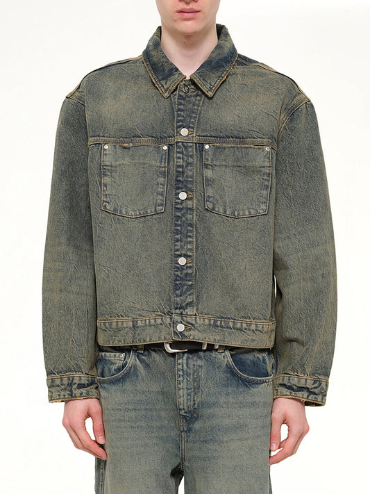 Image of Coats & Jackets. Product name - Denim Trucker in Blue colour by brand - REPRESENT