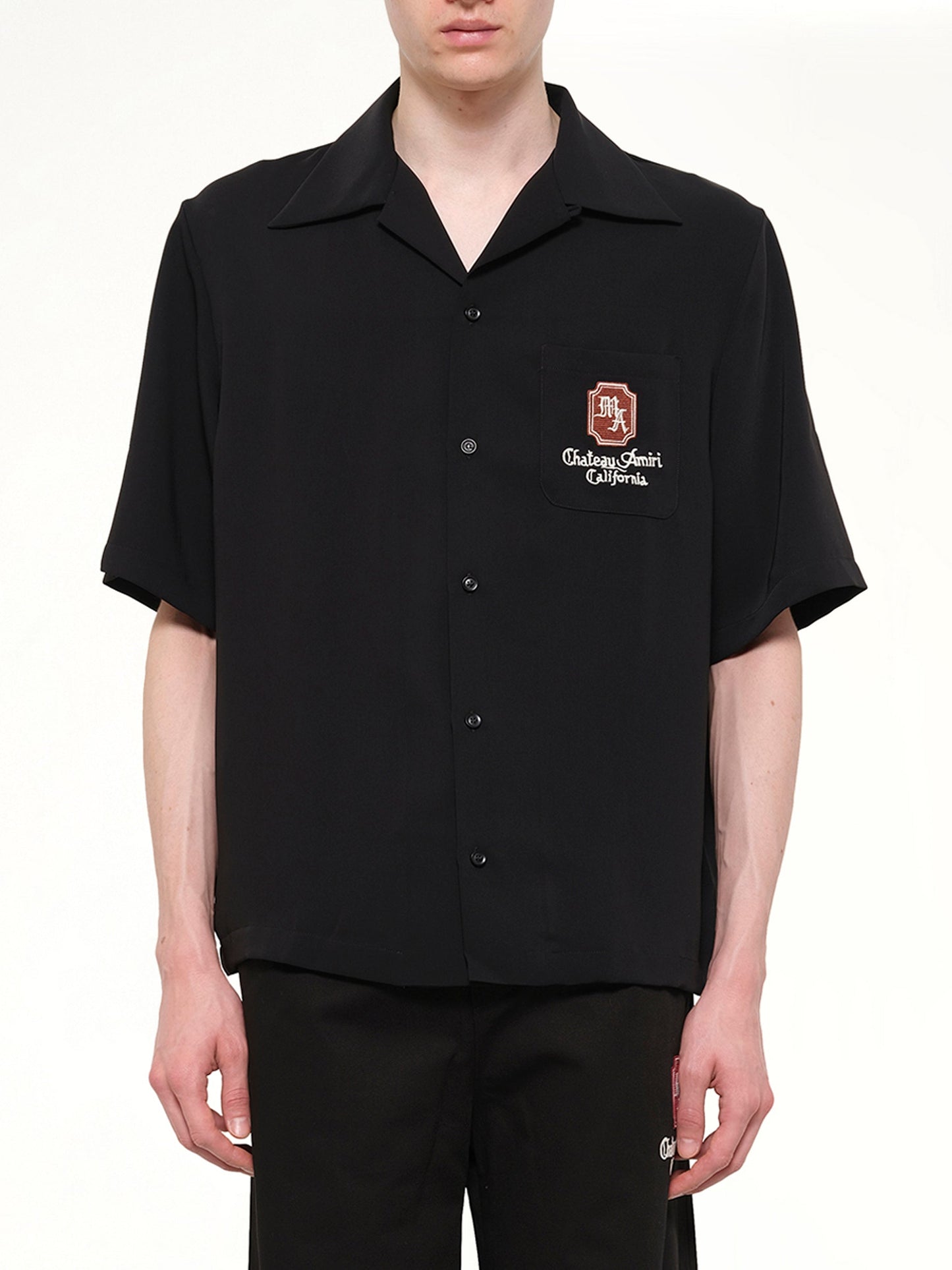 Image of Shirts. Product name - MA Chateau Camp Shirt in Black colour by brand - AMIRI