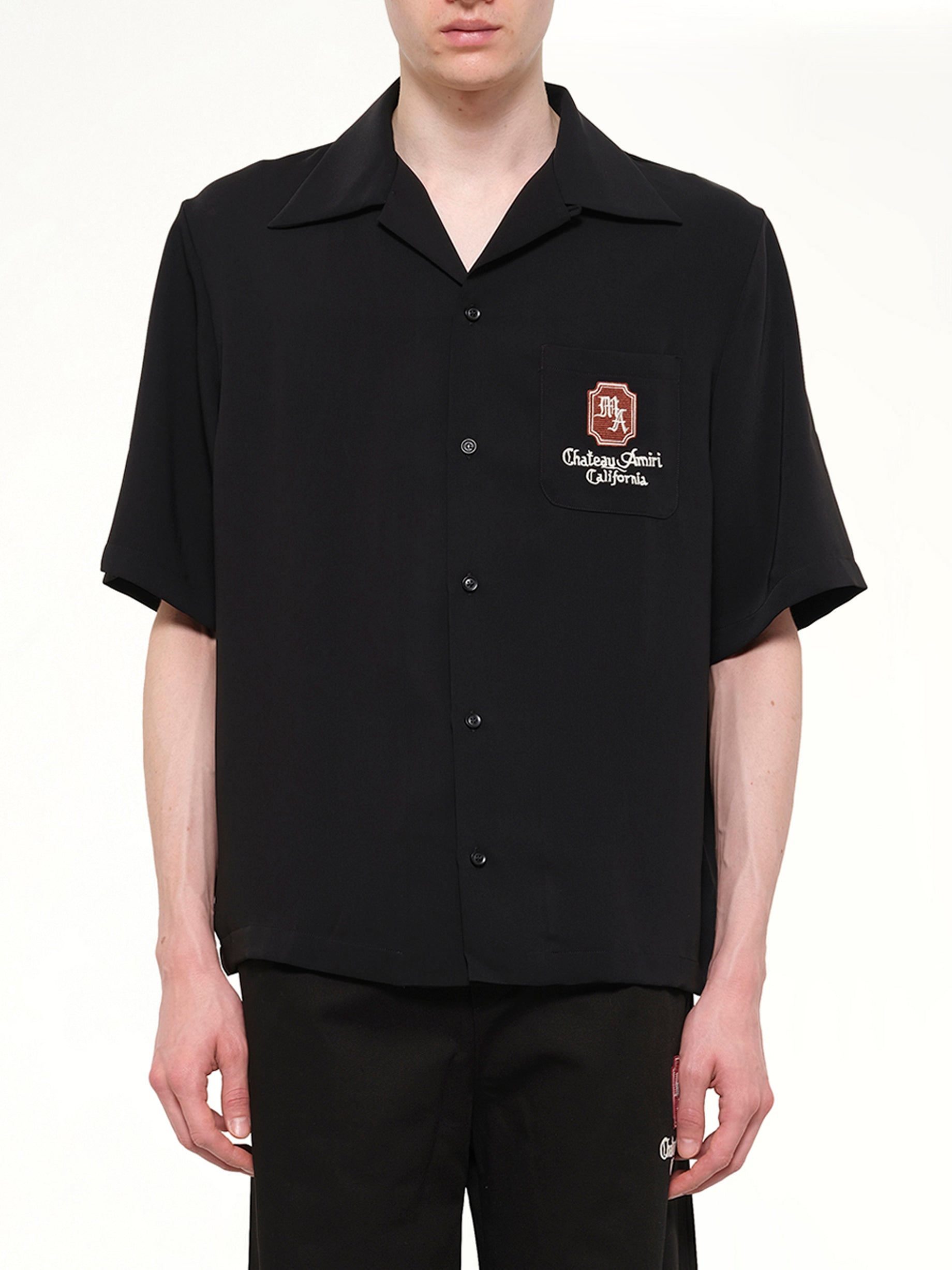 Image of Shirts. Product name - MA Chateau Camp Shirt in Black colour by brand - AMIRI