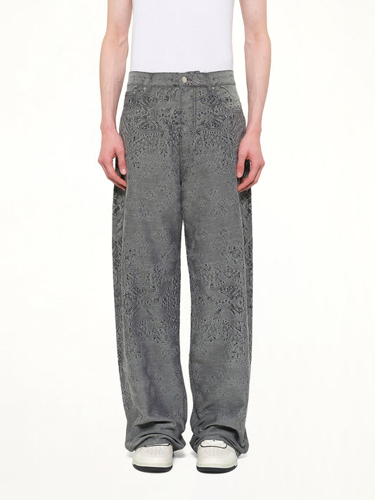 Image of Jeans. Product name - MA Quad Bandana Baggy Jeans in Black colour by brand - AMIRI