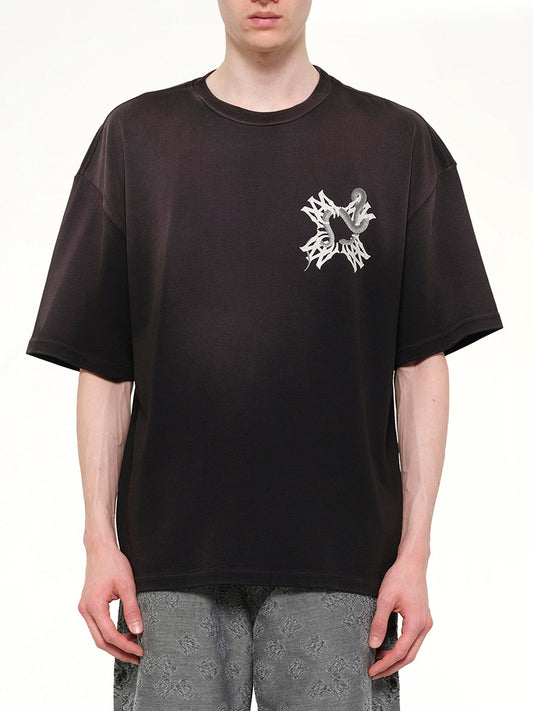 Image of T-Shirts. Product name - MA Quad Snake Oversized T-Shirt in Black colour by brand - AMIRI