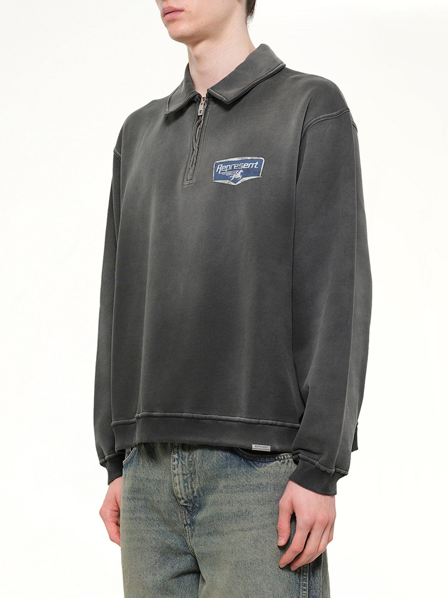 REPRESENT Nothing Faster Quarter Zip Sweatshirt (Black)