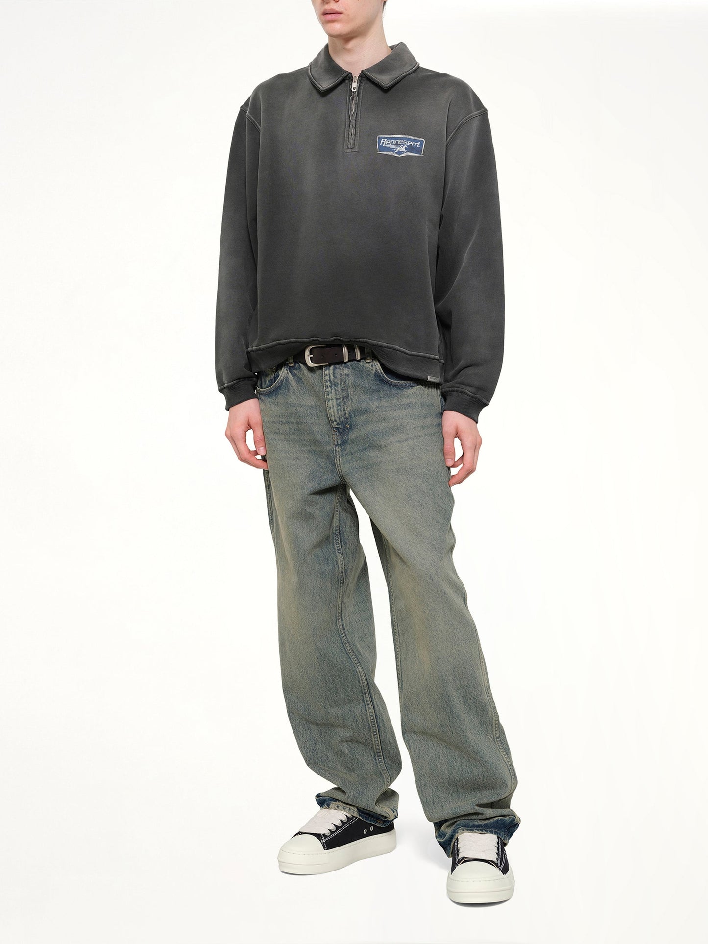 REPRESENT Nothing Faster Quarter Zip Sweatshirt (Black)