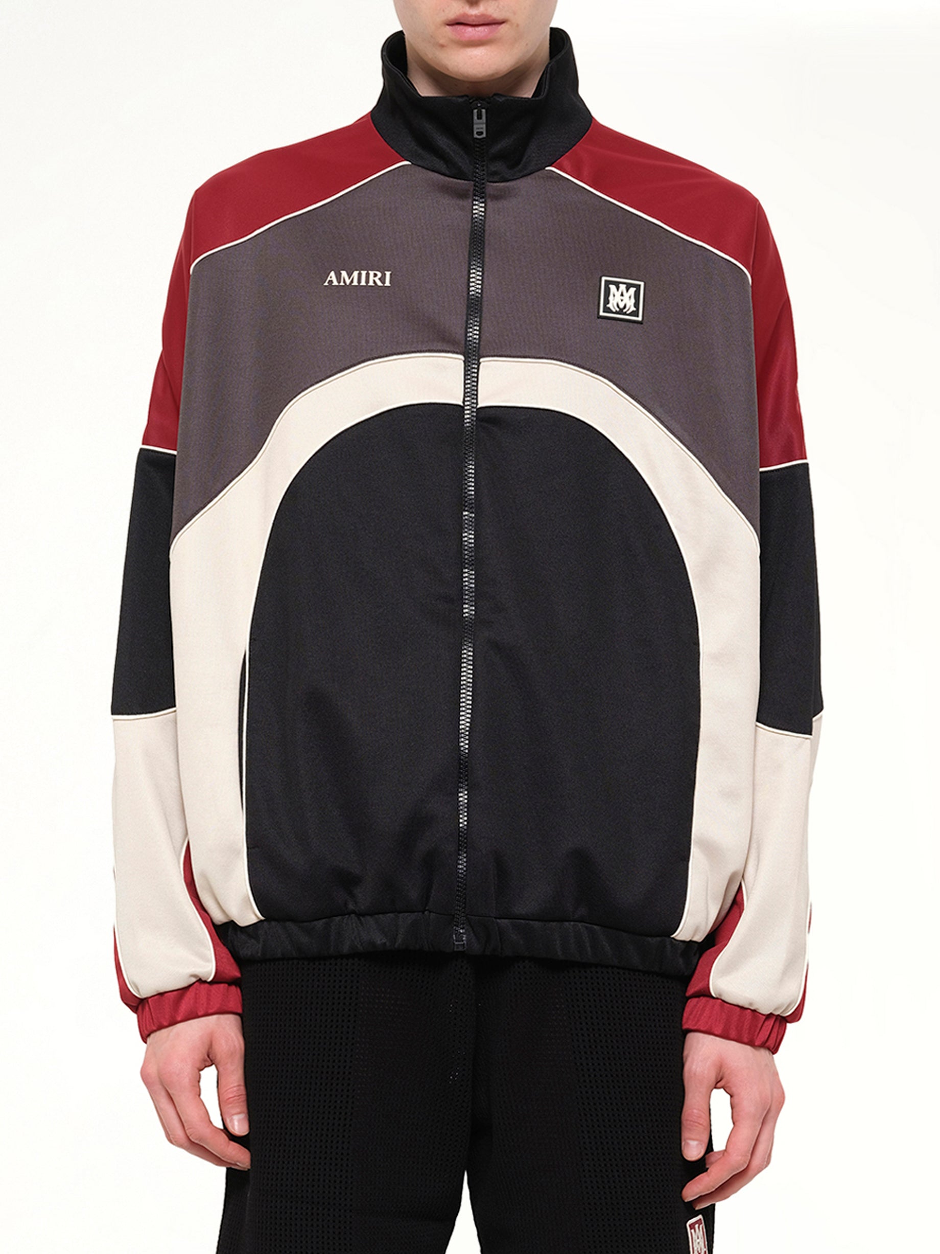 Image of Coats & Jackets. Product name - Panel Track Jacket in Black colour by brand - AMIRI