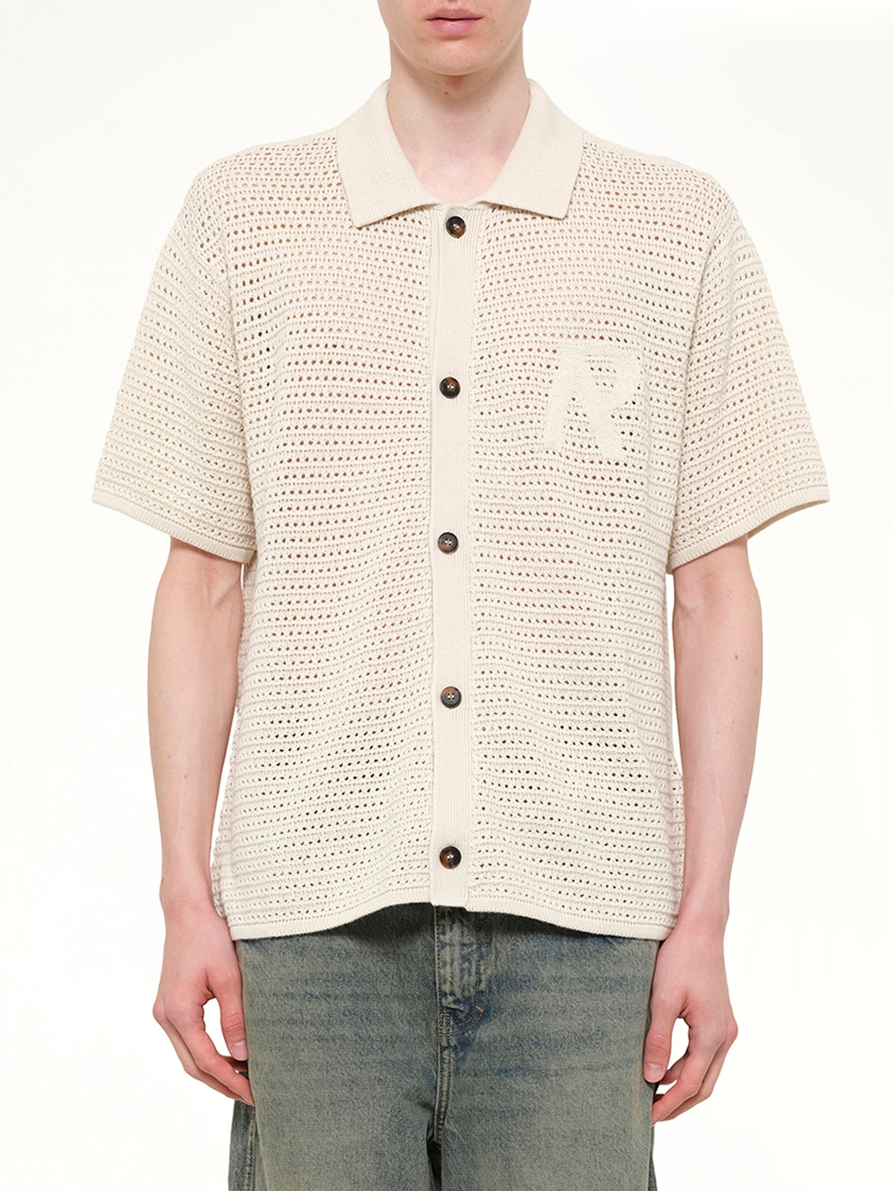 Image of Shirts. Product name - Pico Knit Shirt in White colour by brand - REPRESENT