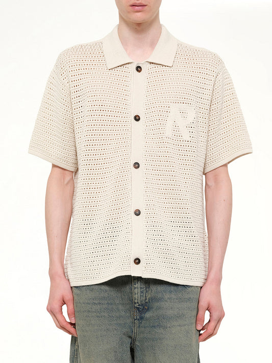 Image of Shirts. Product name - Pico Knit Shirt in White colour by brand - REPRESENT