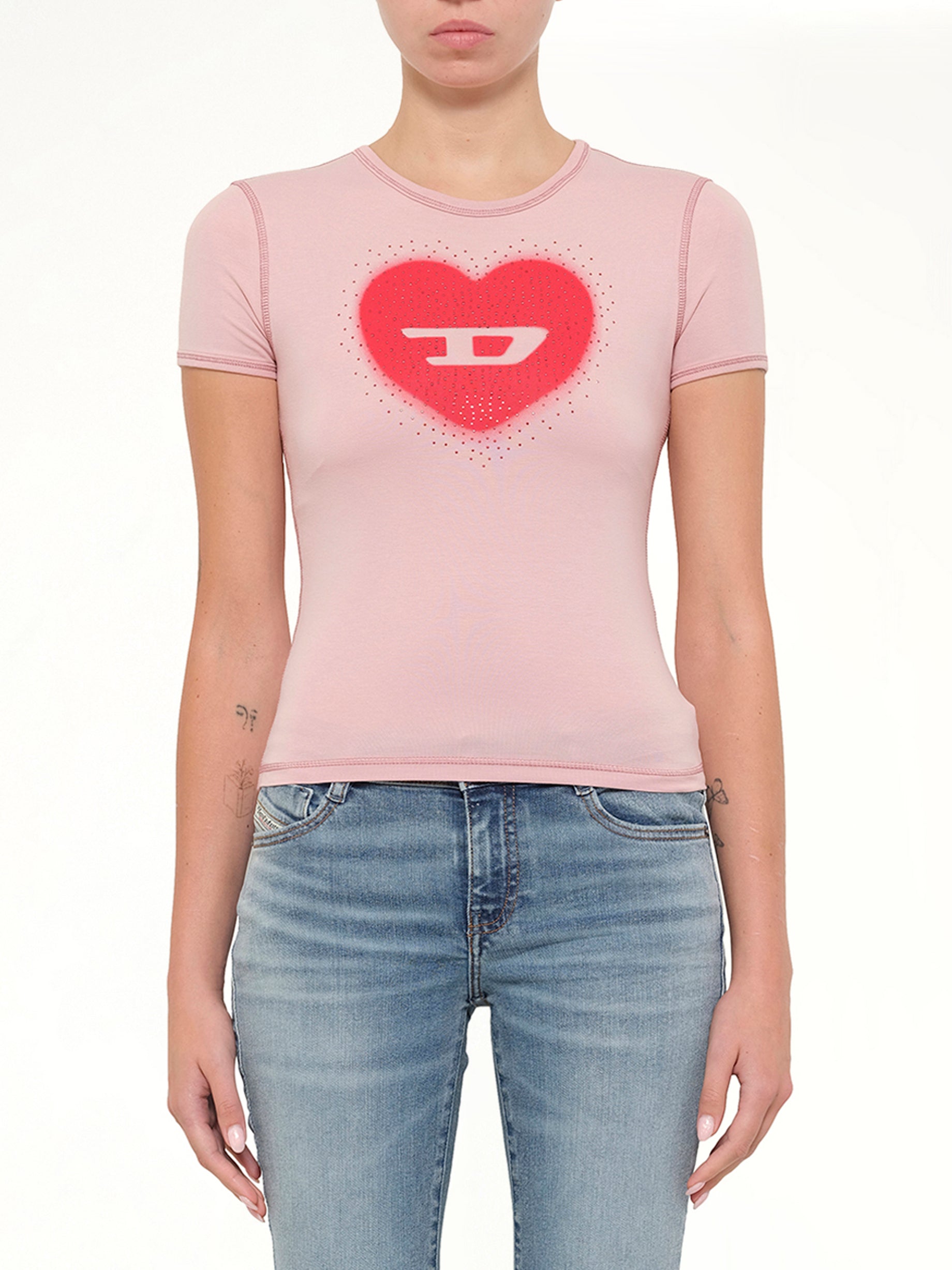 Image of T-Shirts. Product name - T-UNCUTIES-LONG-S5 T-Shirt in Pink colour by brand - DIESEL