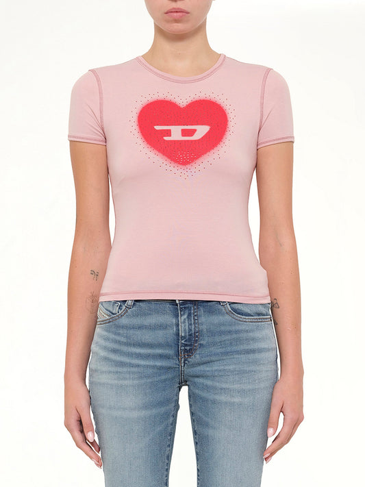 Image of T-Shirts. Product name - T-UNCUTIES-LONG-S5 T-Shirt in Pink colour by brand - DIESEL