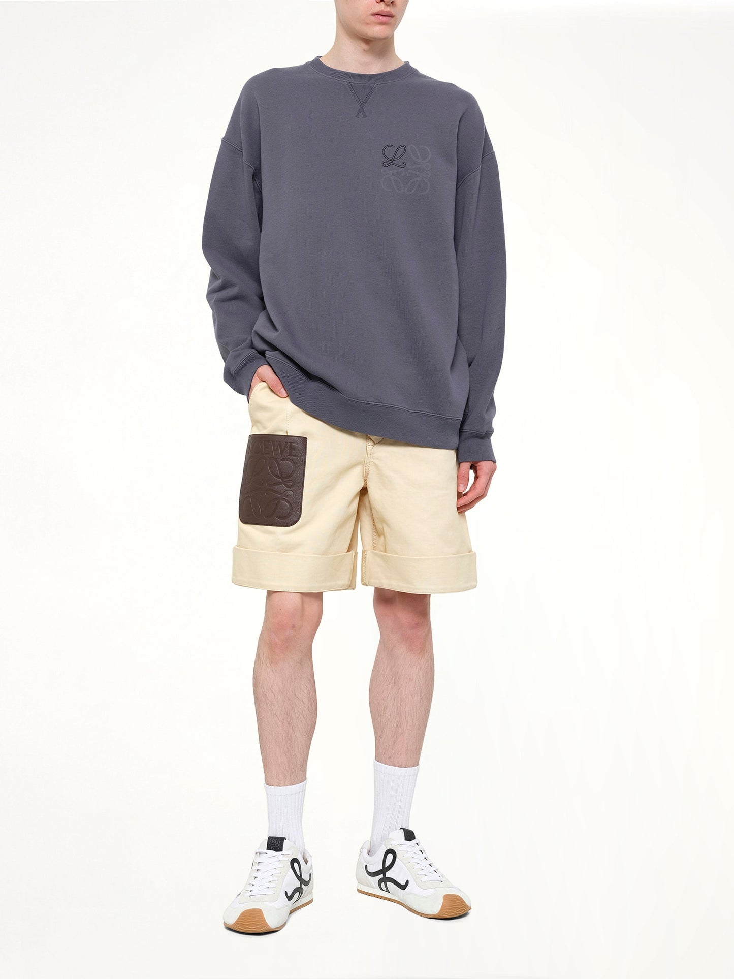 LOEWE Turn-Up Shorts (Beige)