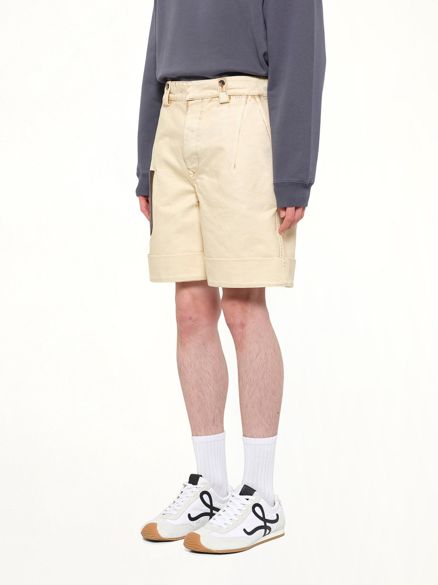 LOEWE Turn-Up Shorts (Beige)
