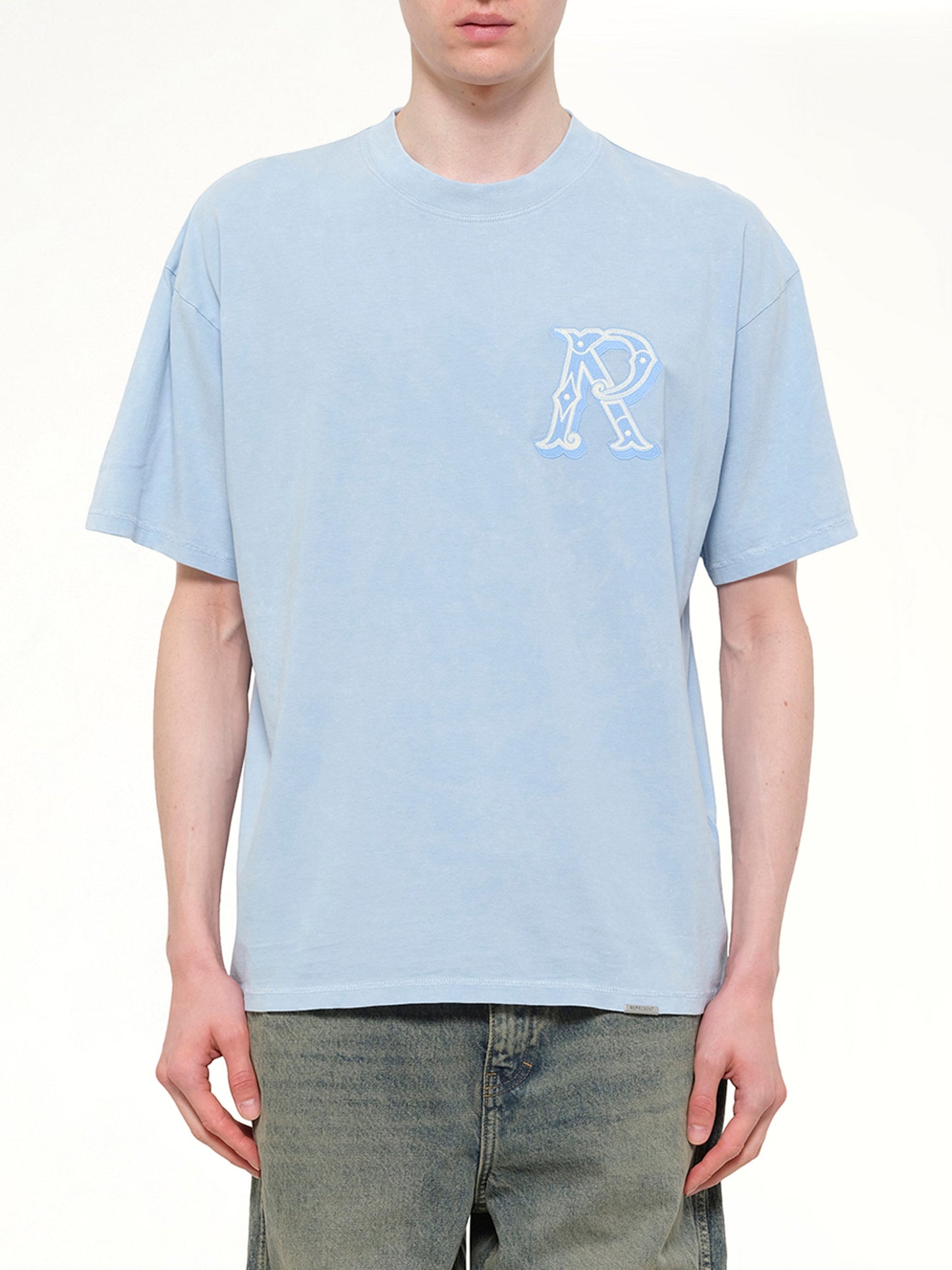 Image of T-Shirts. Product name - Western Initial T-Shirt in Blue colour by brand - REPRESENT