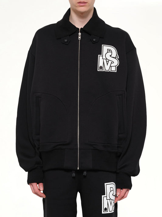 Image of Coats & Jackets. Product name - Doublet Knit Varsity Jacket in Black colour by brand - DSM KEI NINOMIYA