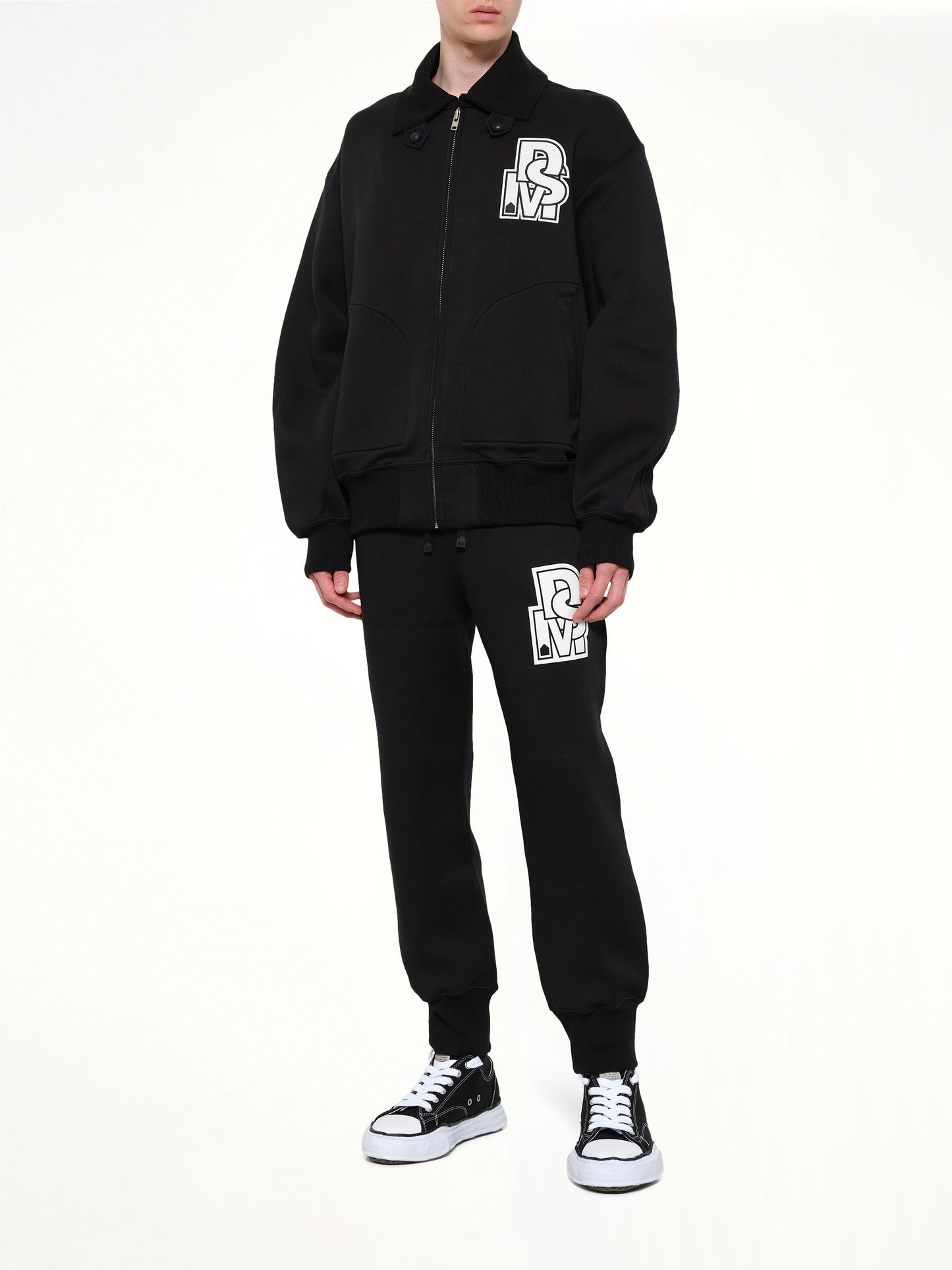 DSM KEI NINOMIYA Doublet Knit Varsity Jacket (Black)
