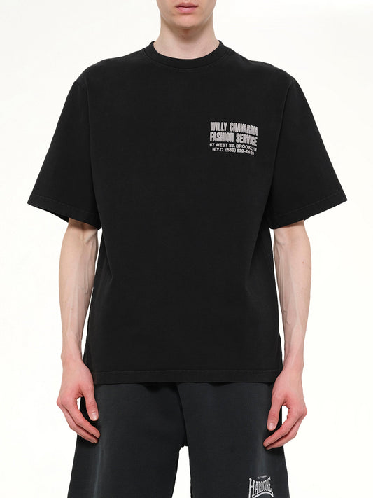 Image of T-Shirts. Product name - "Fashion Services" Standard T-Shirt in Black colour by brand - WILLY CHAVARRIA