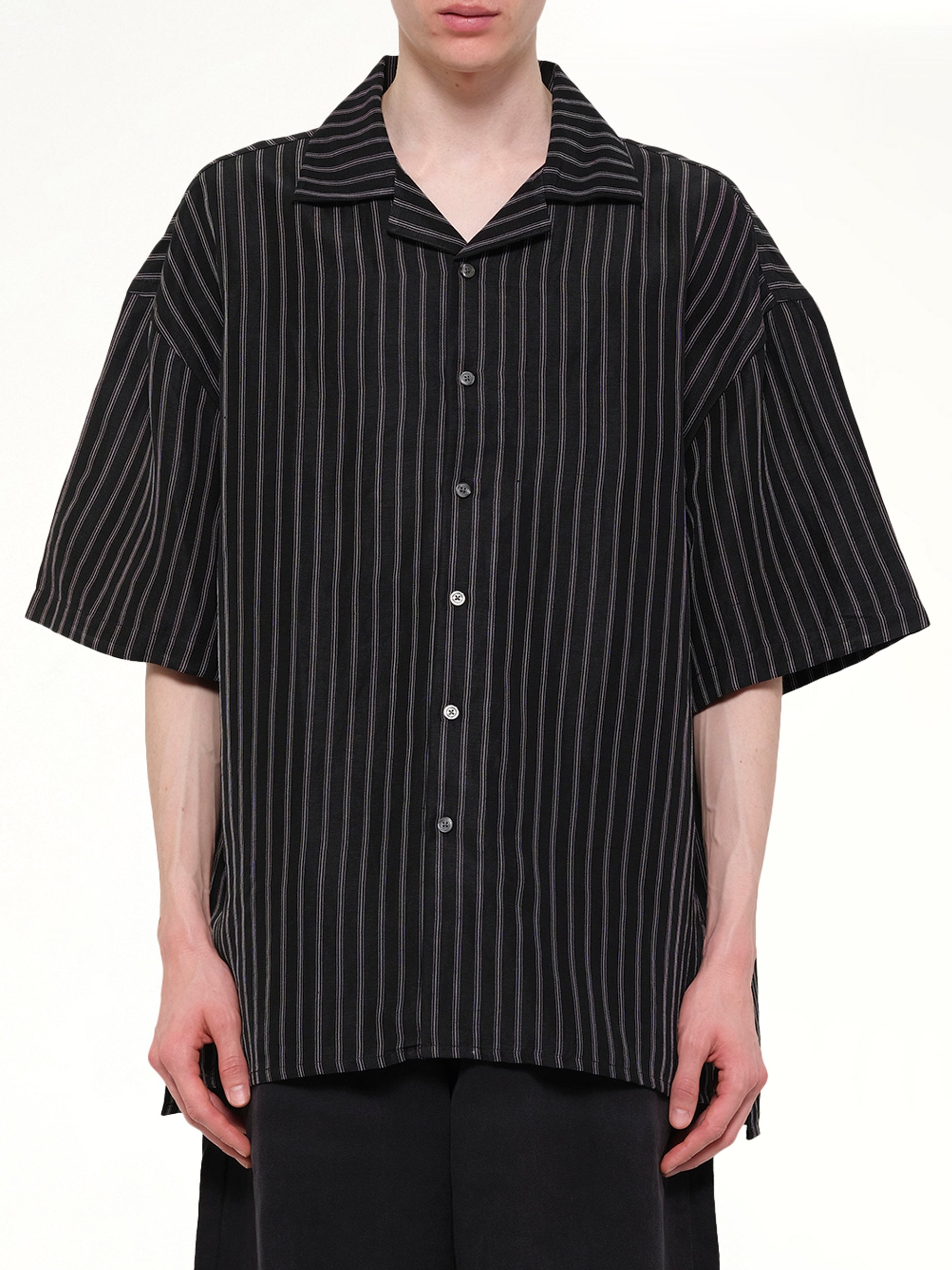 Image of Shirts. Product name - Camp Collar SS Shirt in Black colour by brand - WILLY CHAVARRIA