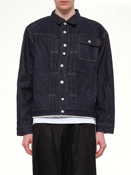 Image of Coats & Jackets. Product name - Denim Blouson in Indigo colour by brand - UNDERCOVER