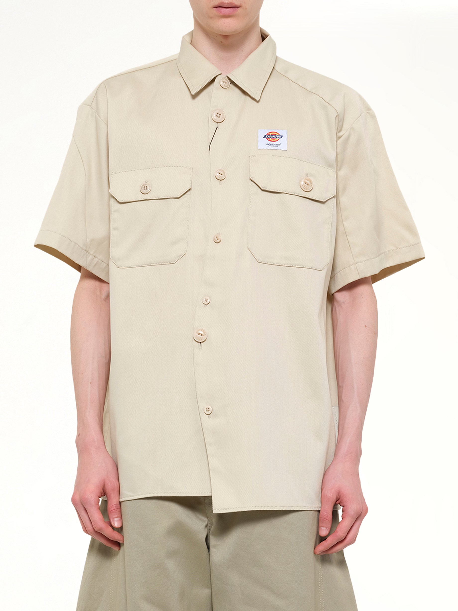 Image of Shirts. Product name - Dickies x UC SS Shirt in Beige colour by brand - UNDERCOVER