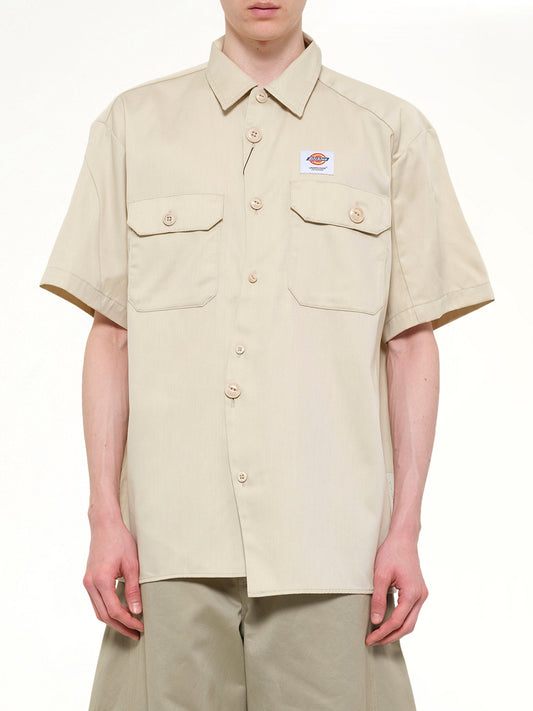 Image of Shirts. Product name - Dickies x UC SS Shirt in Beige colour by brand - UNDERCOVER