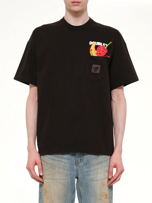 Image of T-Shirts. Product name - Mud-Dyed T-Shirt With SHFU in Brown colour by brand - DOUBLET