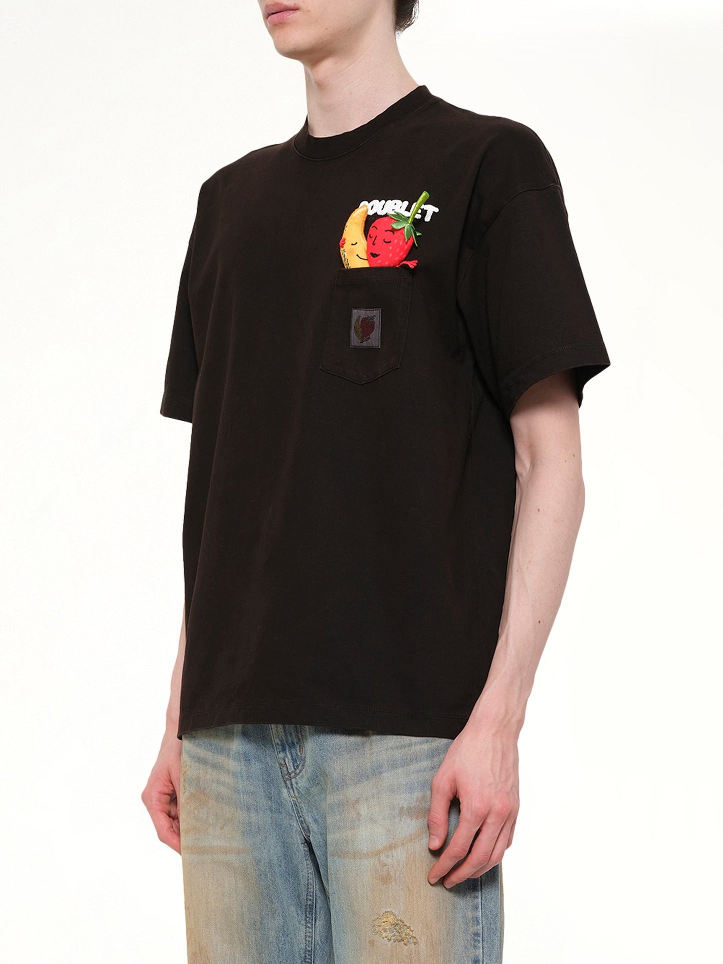 DOUBLET Mud-Dyed T-Shirt With SHFU (Brown)