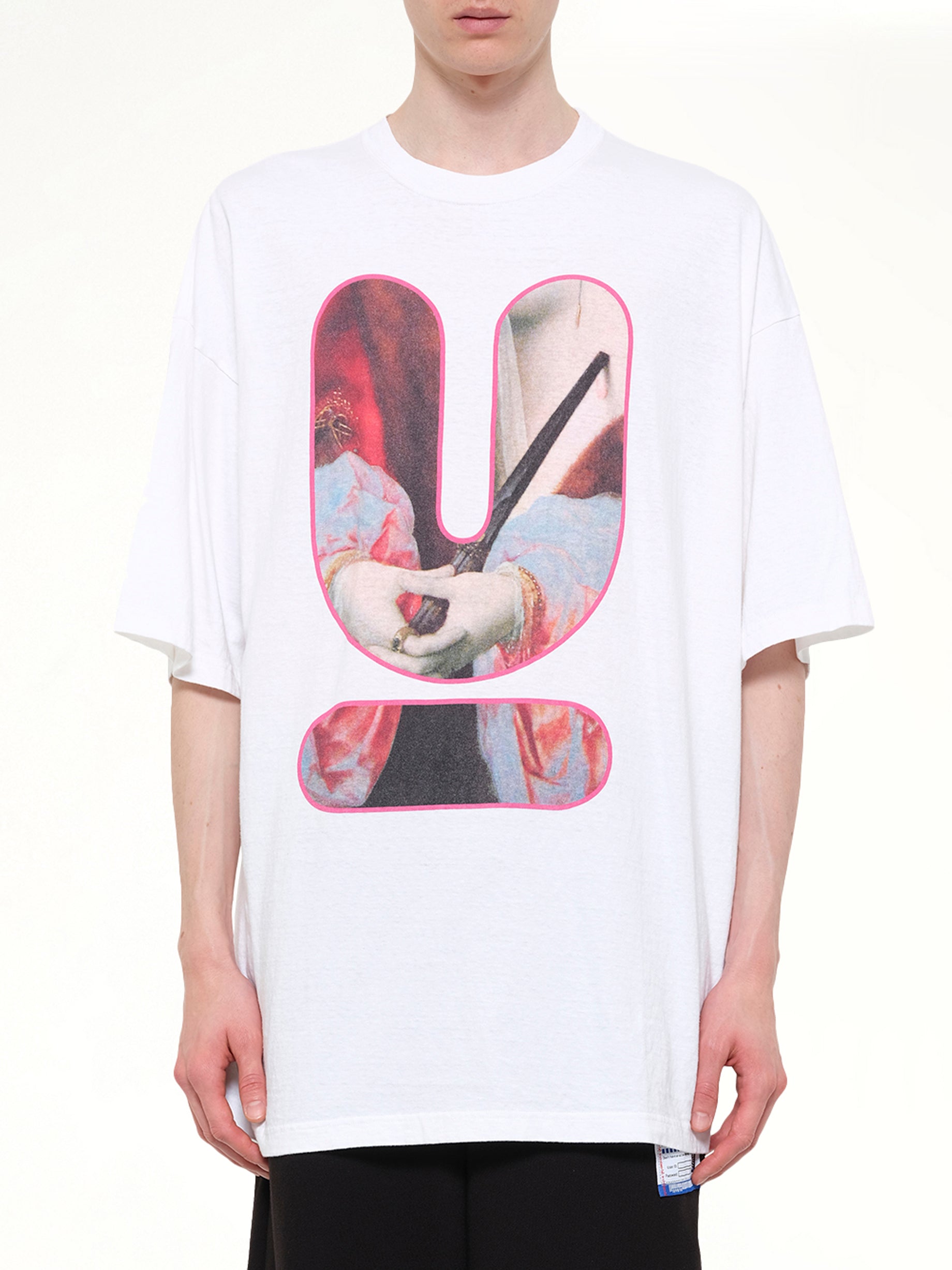 Image of T-Shirts. Product name - Portrait U Logo T-Shirt in White colour by brand - UNDERCOVER
