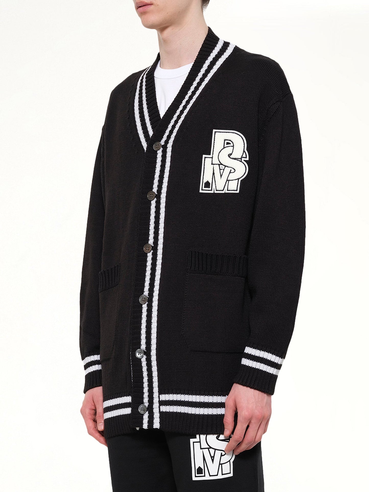 DSM KEI NINOMIYA Oversized Cardigan with Patch (Black)