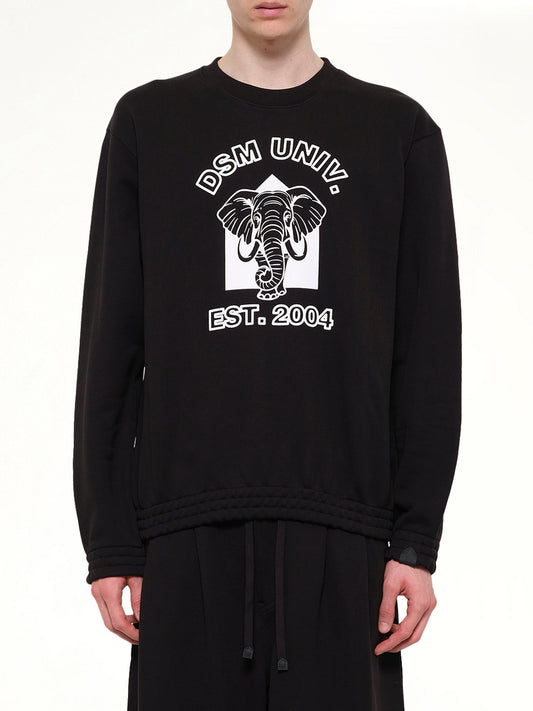 Image of a model wearing Outerwear. Product name - Pile Knit Cotton Sweatshirt in Black colour by brand - DSM KEI NINOMIYA