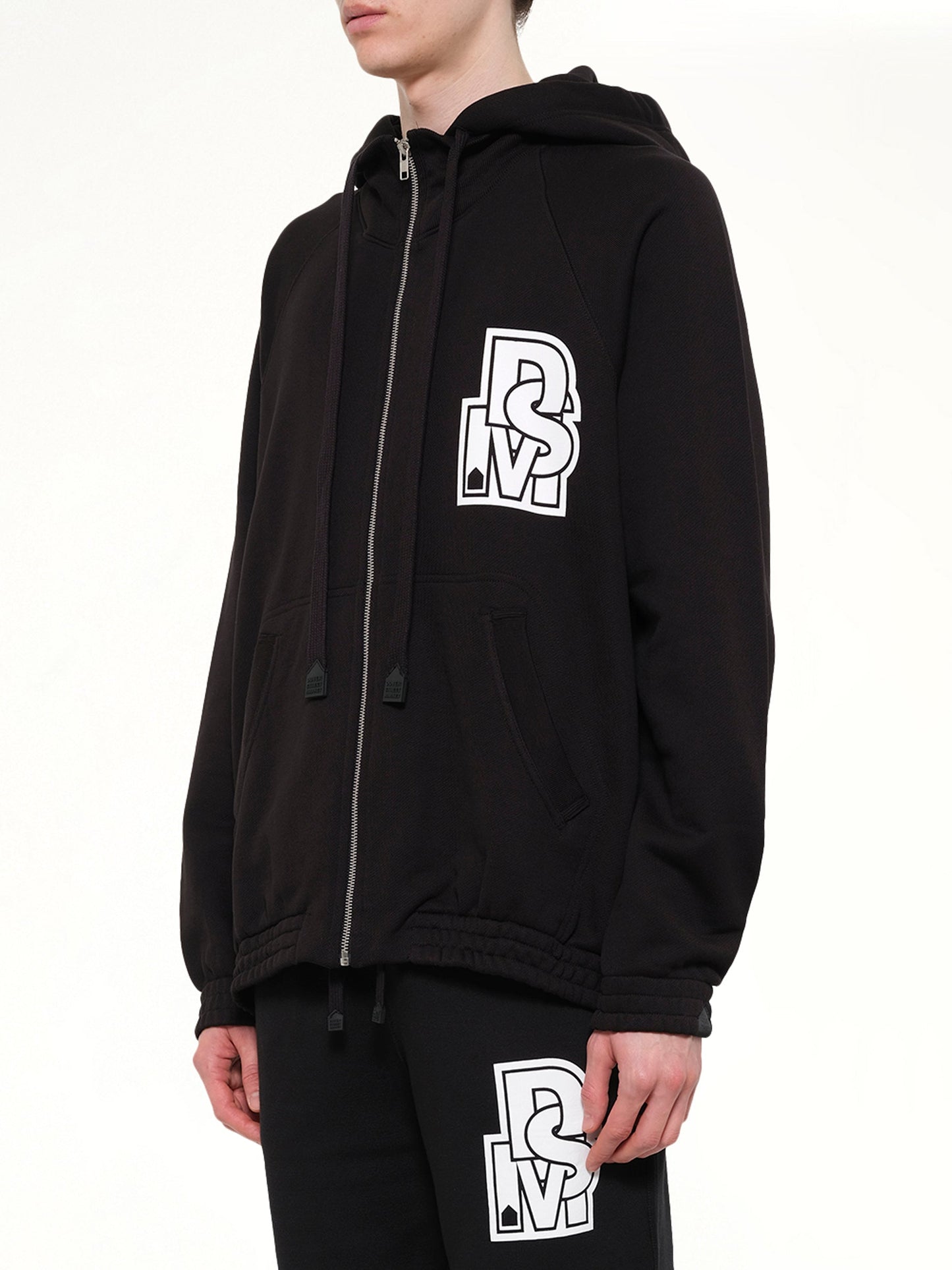 DSM KEI NINOMIYA Pile Knit Zipped Hoodie (Black)