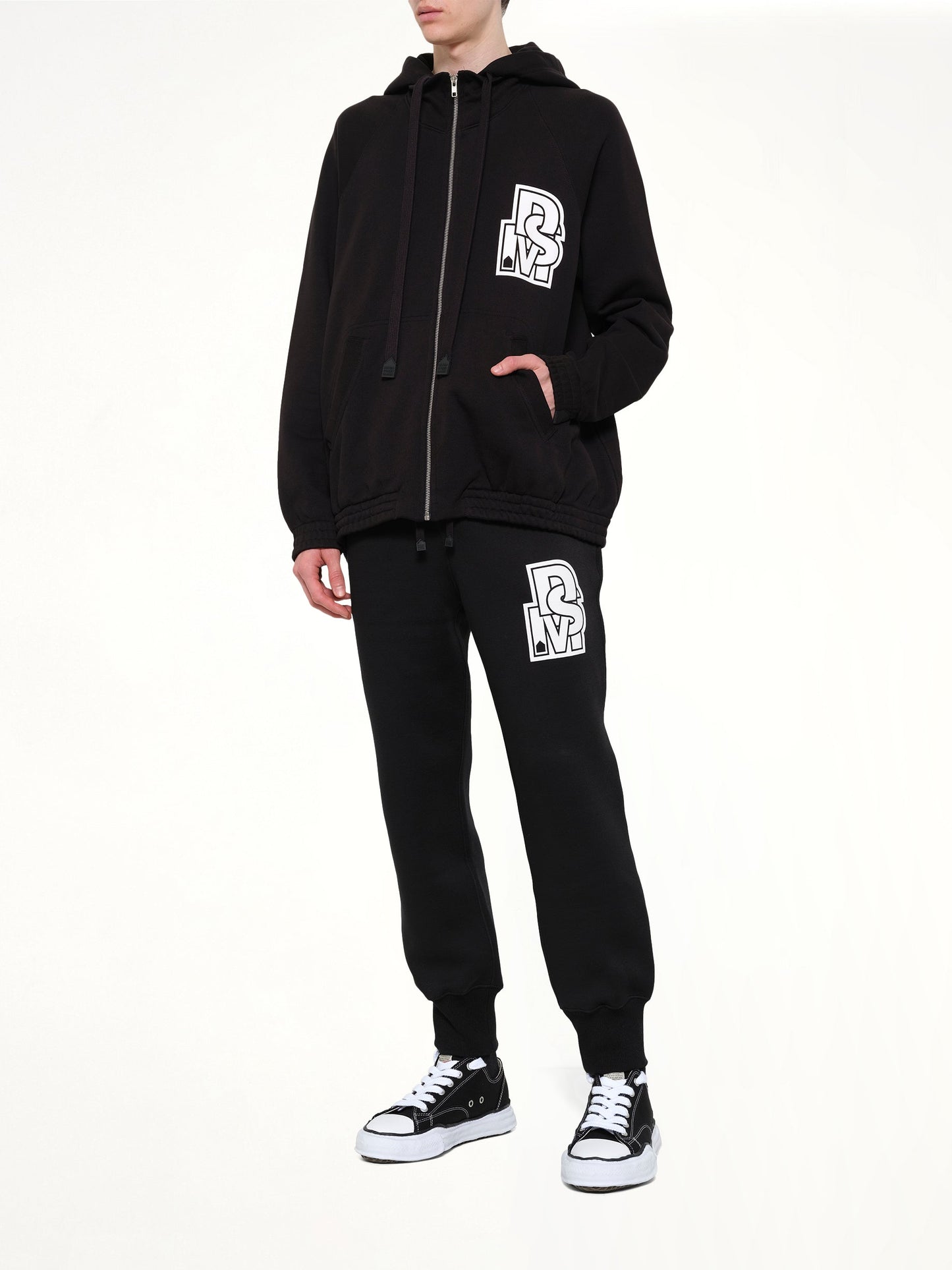 DSM KEI NINOMIYA Pile Knit Zipped Hoodie (Black)