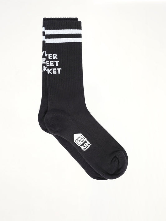 Image of Socks. Product name - DSM Logo Socks in Black colour by brand - DSM KEI NINOMIYA