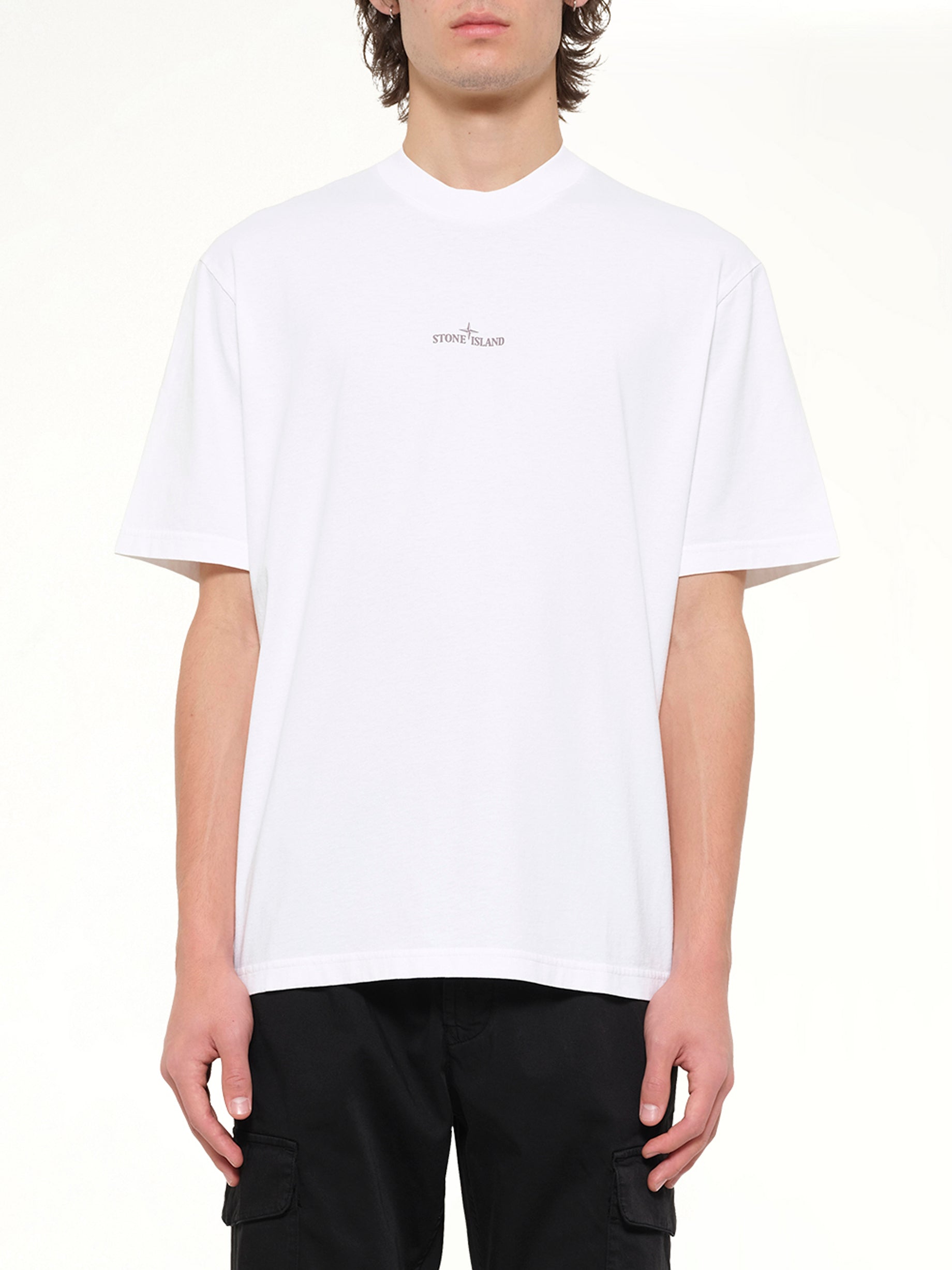 Image of T-Shirts. Product name - 2100001 SS T-Shirt in White colour by brand - STONE ISLAND