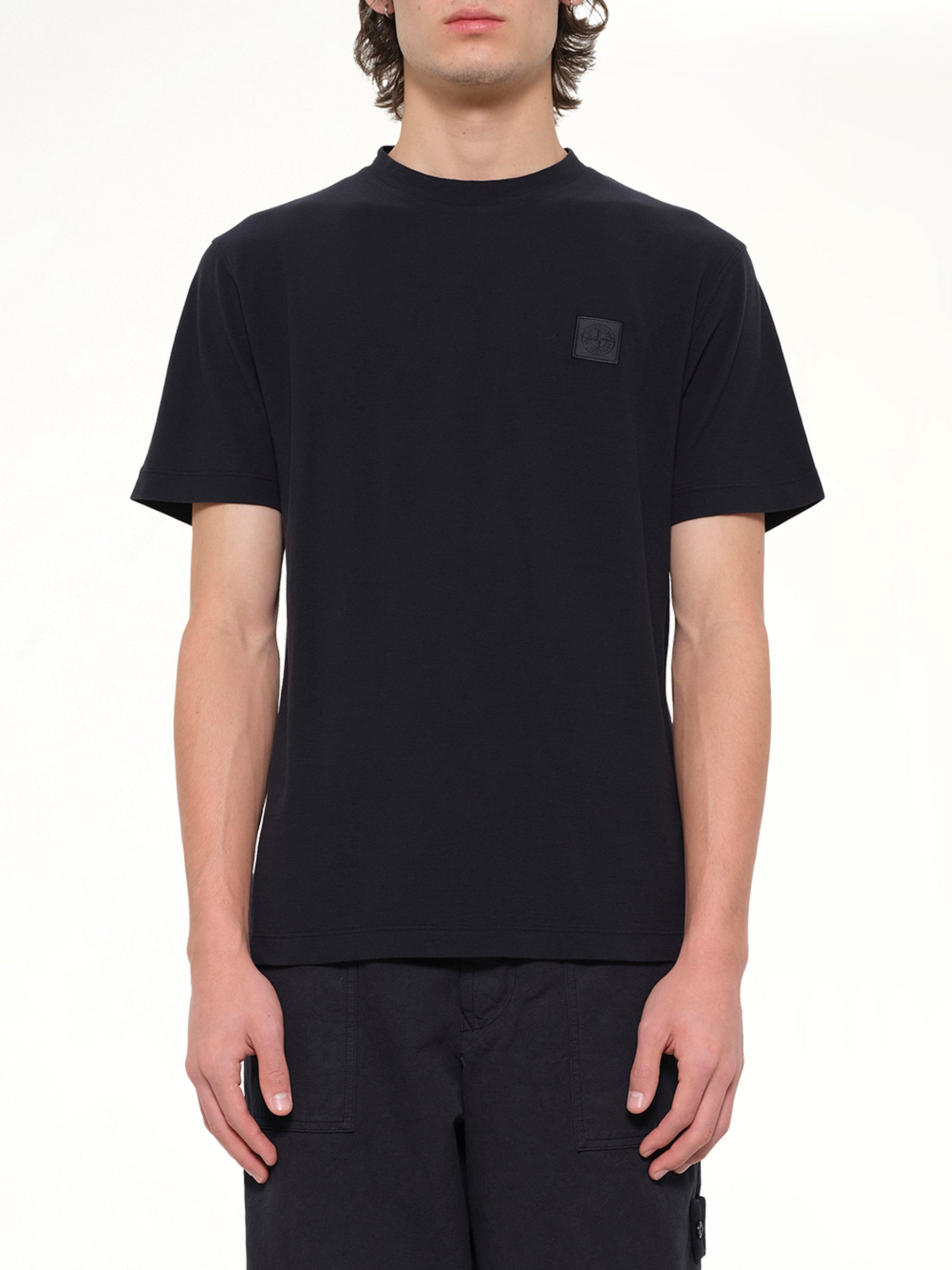 Image of T-Shirts. Product name - 2100021 SS T-Shirt in Navy colour by brand - STONE ISLAND