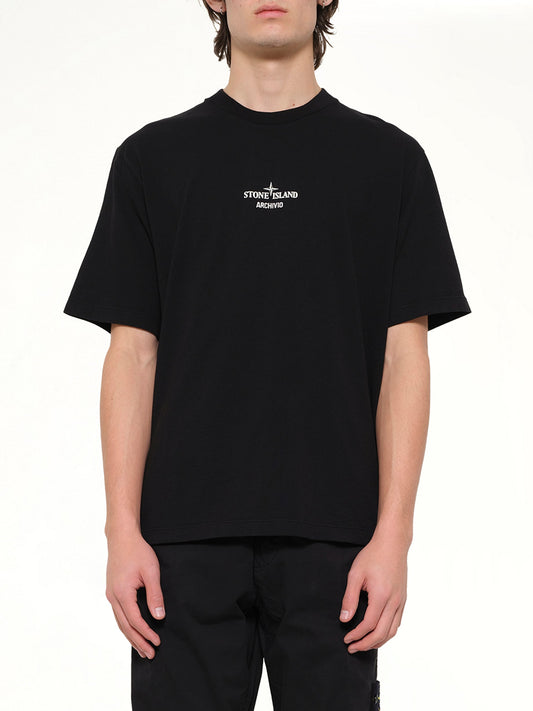 Image of T-Shirts. Product name - 2100023 SS T-Shirt in Black colour by brand - STONE ISLAND