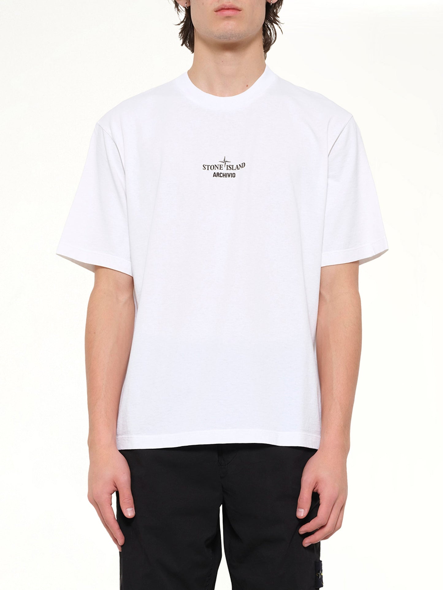 Image of T-Shirts. Product name - 2100023 SS T-Shirt in White colour by brand - STONE ISLAND