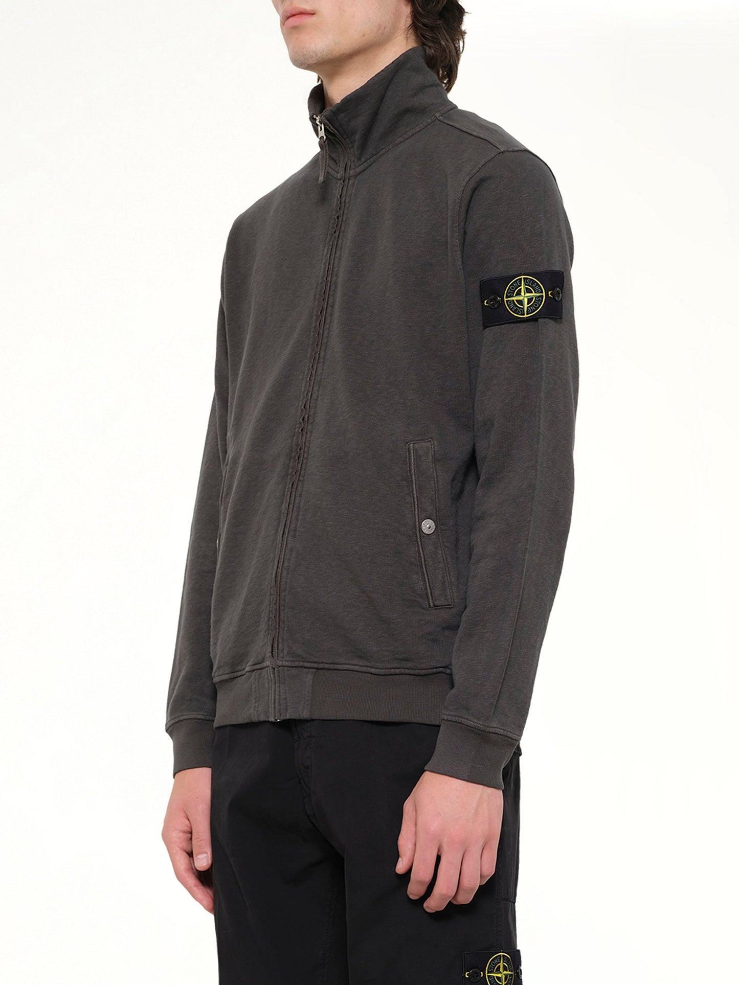 STONE ISLAND 6100033 Zip Up Cardigan (Grey)